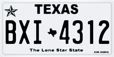 TX license plate BXI4312