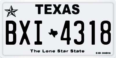 TX license plate BXI4318