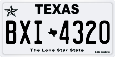 TX license plate BXI4320