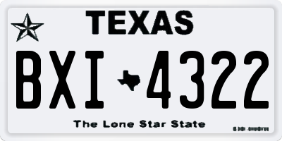 TX license plate BXI4322