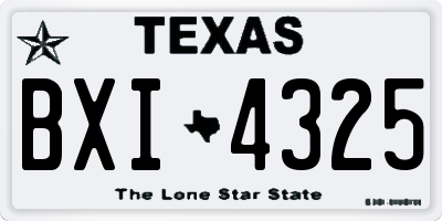 TX license plate BXI4325
