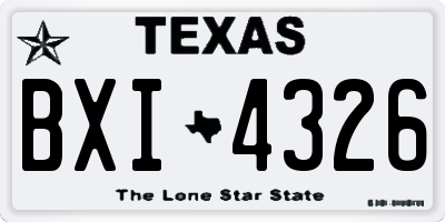 TX license plate BXI4326