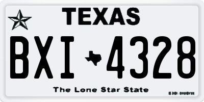 TX license plate BXI4328