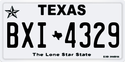 TX license plate BXI4329