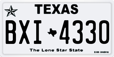 TX license plate BXI4330
