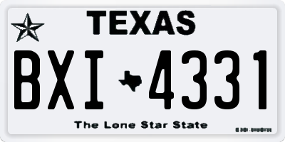 TX license plate BXI4331