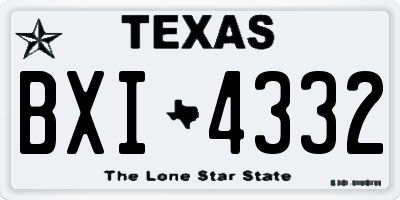 TX license plate BXI4332
