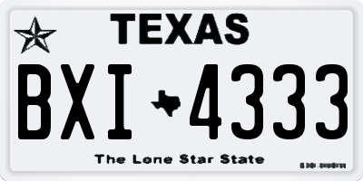 TX license plate BXI4333