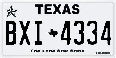 TX license plate BXI4334