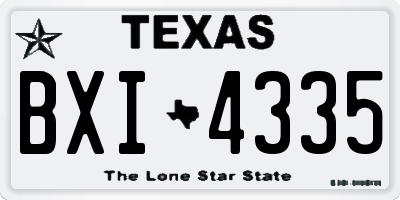 TX license plate BXI4335