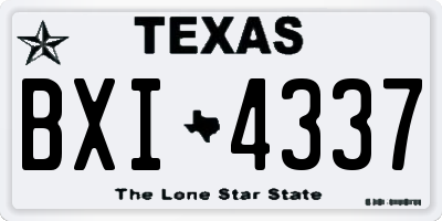 TX license plate BXI4337