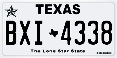 TX license plate BXI4338