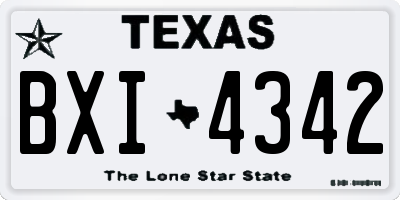TX license plate BXI4342