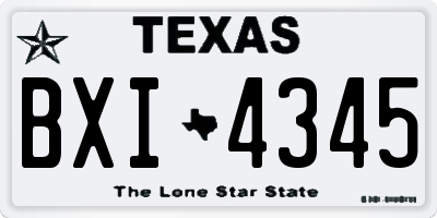 TX license plate BXI4345