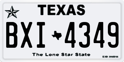 TX license plate BXI4349