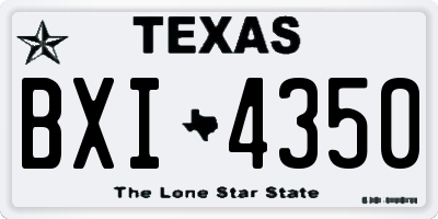 TX license plate BXI4350