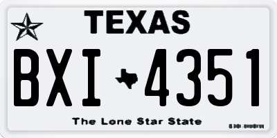 TX license plate BXI4351