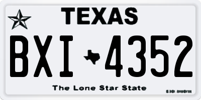TX license plate BXI4352