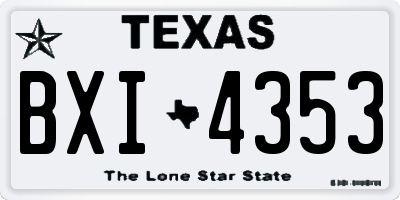 TX license plate BXI4353