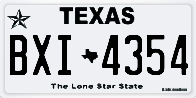 TX license plate BXI4354