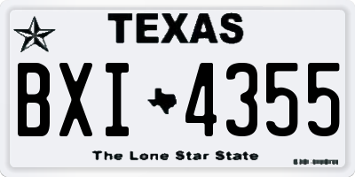 TX license plate BXI4355