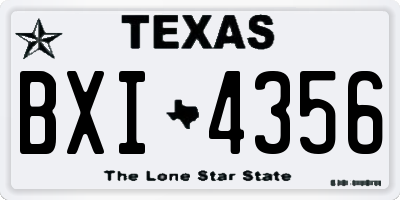 TX license plate BXI4356