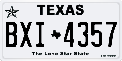 TX license plate BXI4357