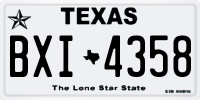 TX license plate BXI4358