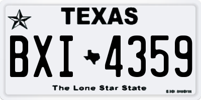TX license plate BXI4359