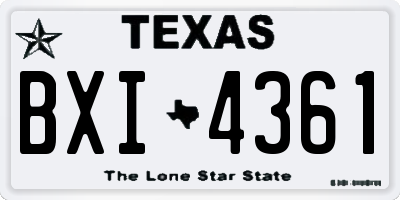 TX license plate BXI4361