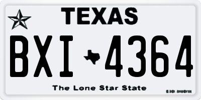 TX license plate BXI4364