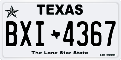 TX license plate BXI4367