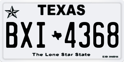 TX license plate BXI4368