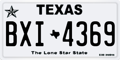 TX license plate BXI4369