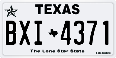 TX license plate BXI4371