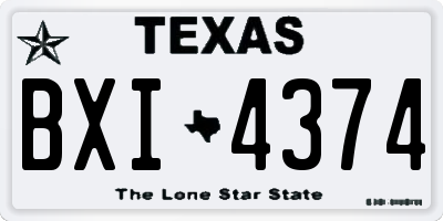 TX license plate BXI4374