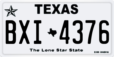 TX license plate BXI4376