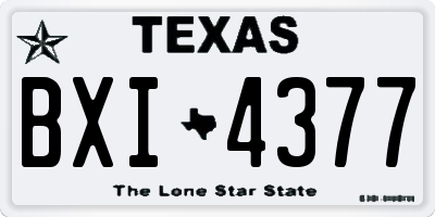TX license plate BXI4377