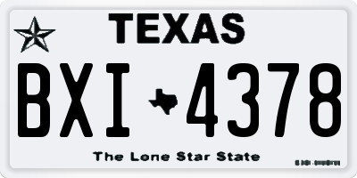 TX license plate BXI4378