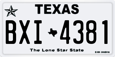 TX license plate BXI4381