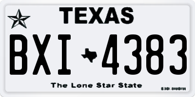 TX license plate BXI4383