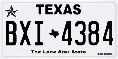 TX license plate BXI4384