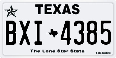 TX license plate BXI4385