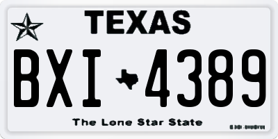TX license plate BXI4389
