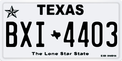 TX license plate BXI4403