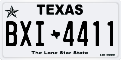TX license plate BXI4411