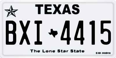 TX license plate BXI4415