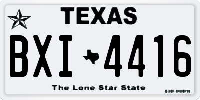 TX license plate BXI4416