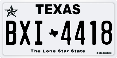 TX license plate BXI4418