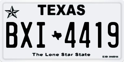 TX license plate BXI4419